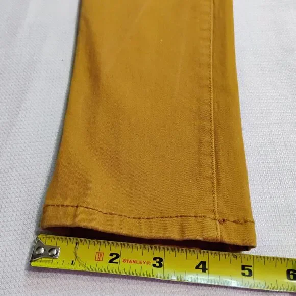 Emperial Women’s Size 7 Mustard Yellow Skinny Stretch Low Rise Jeans Embellished - Picture 5 of 15